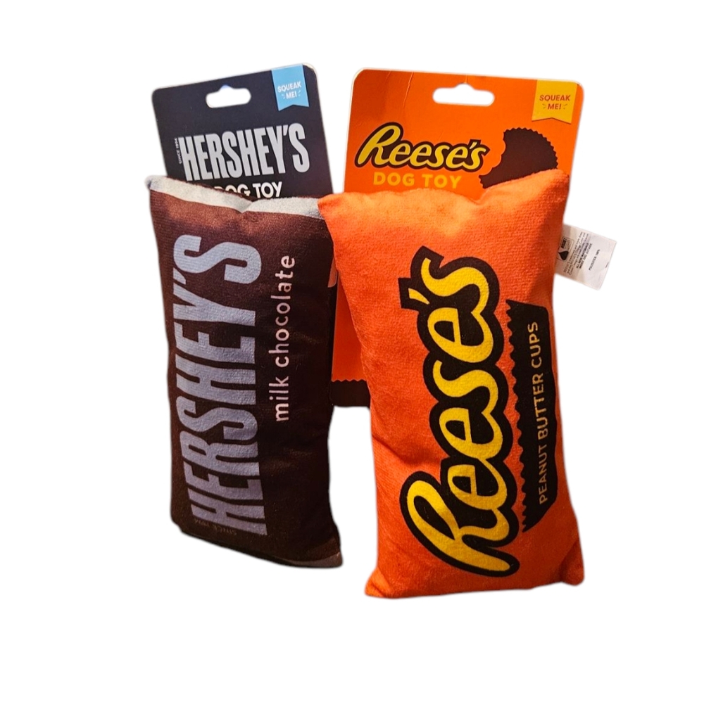 Hershey's and Reese's Plush Dog Toy Set - Brown and Orange